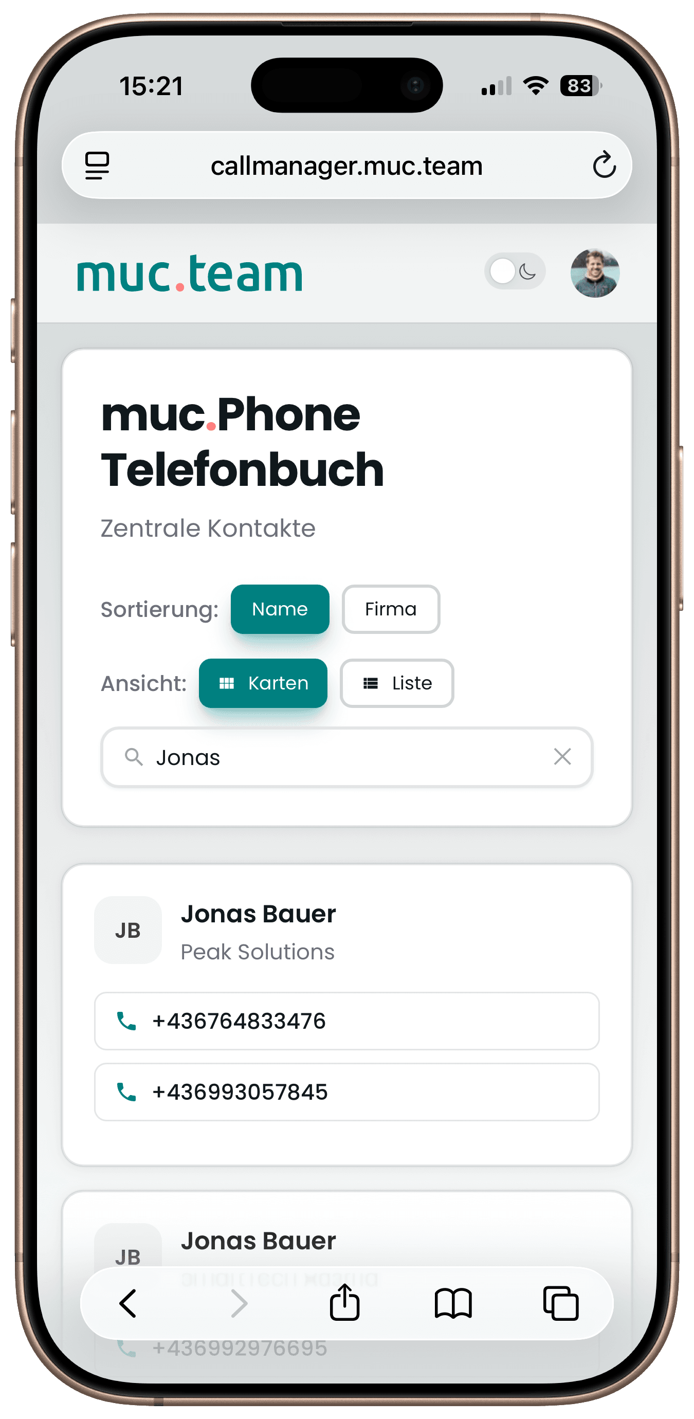 muc.Phone Zentrales Telefonbuch Thumbnail 6